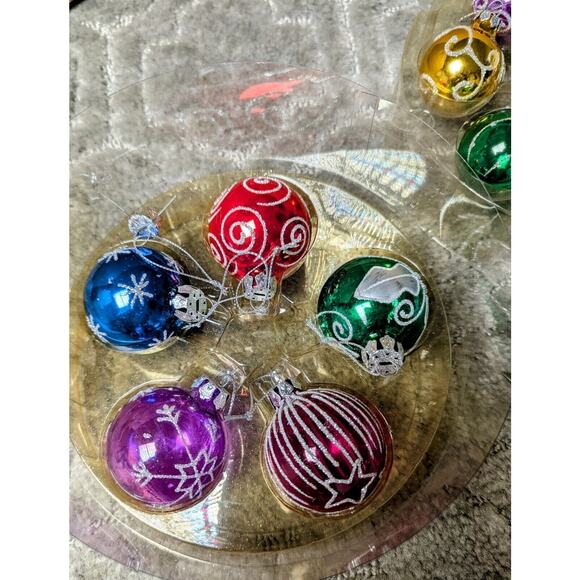 JC Penney Silver Ornament Tree Set 12 HANGING GLASS ORNAMENTS ONLY replacement - Picture 5 of 10